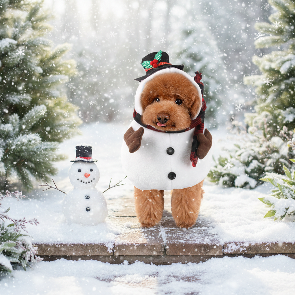 Frosty the Snow Pup Christmas Pet Costume | Holiday Dress-Up & Photo-Ready Dog Cosplay