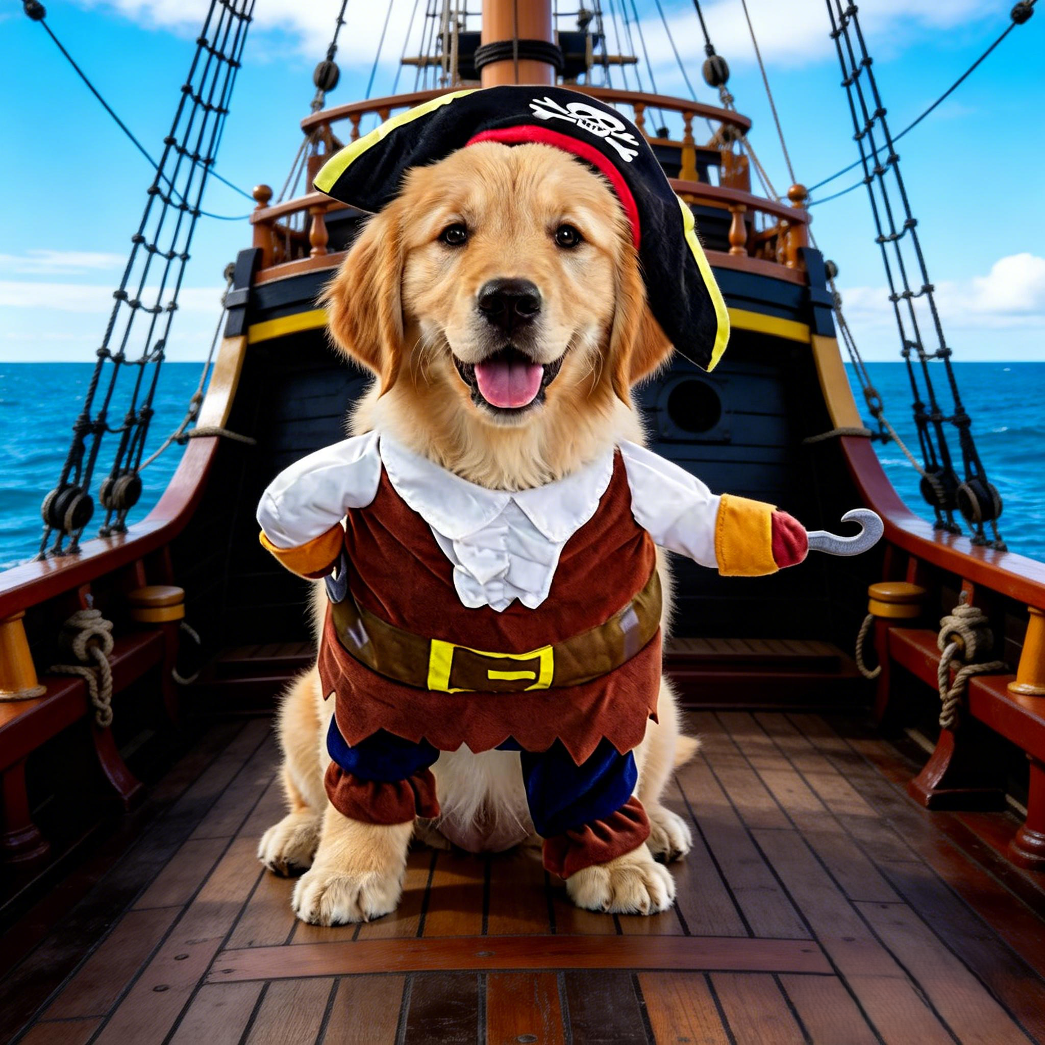 Captain Paws: The Ultimate Pet Cosplay Costume – Sail the Seas in Style!